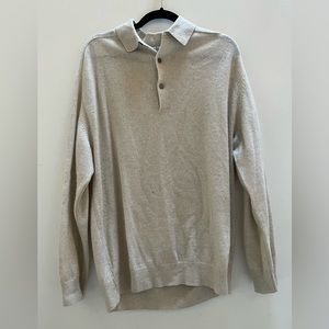 Acne Studios mens knit polo, cold beige